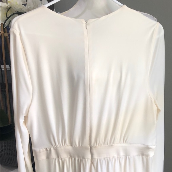 (Sold) Halston Heritage Slit Jersey Gown Chalk - Picture 11 of 14